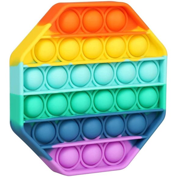 Push Pop Bubble Rainbow Octagon Fidget Toy - Picture 1 of 7